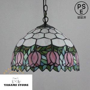 ☆レトロ調ステンドグラススクエアペンダントランプ カラフルマルチ