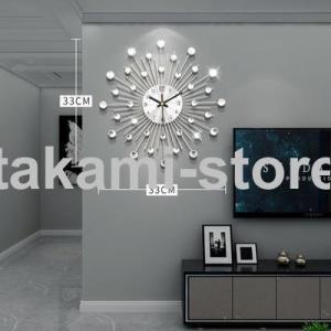 壁掛け時計 静音 時計 キラキラ ウォール クロック ステンレス キラキラ 北欧風 ヨーロッパ イン...