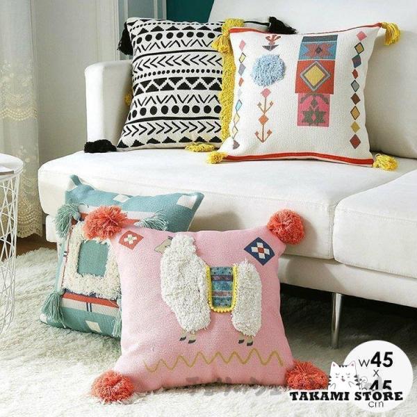 クッションカバー カバーのみ 北欧 45×45cm おしゃれ フリンジ ポップ 個性派 かわいい ホ...