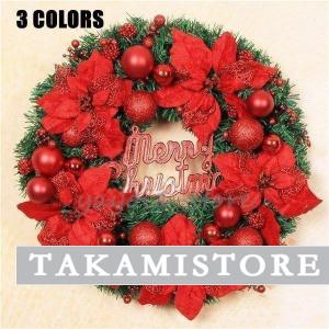 クリスマスリース ドア飾り クリスマス飾り 大きいサイズ 玄関飾り おしゃれ 30cm 40cm 50cm 壁掛け 店舗用｜takami-store