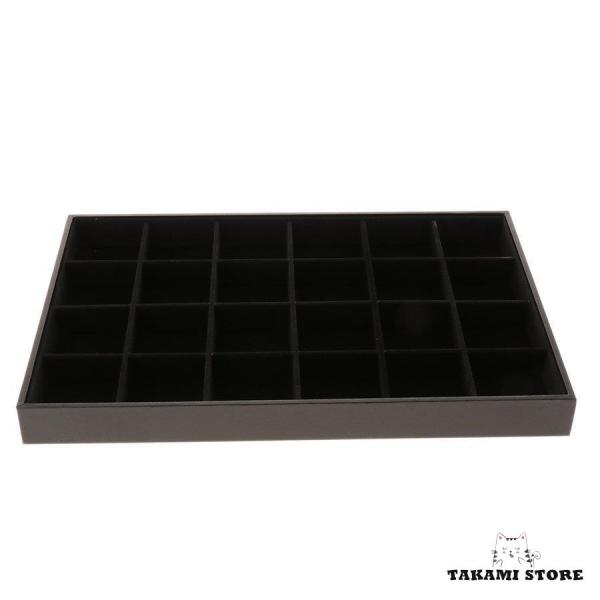 ベルベットブレスレットバングル時計ジュエリーディスプレイトレイ収納ケースボックス24グリッド