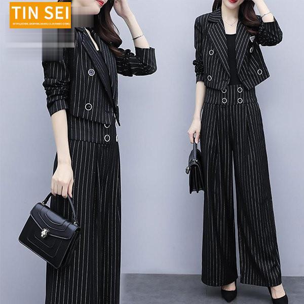 セットアップ レディース パンツスーツ ワイドパンツ ガウチョパンツ 結婚式 上下セット 2点セット...