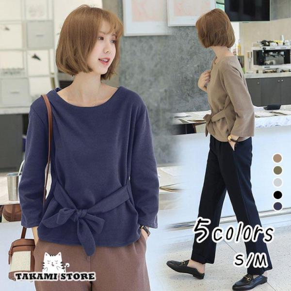 シャツ トップス レディース 40代 春秋 新作 丸首 おしゃれ 長袖 白 黒 トップス 体型カバー...