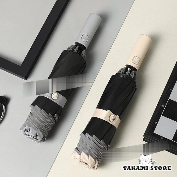 折りたたみ傘 メンズ/レディース 晴雨兼用傘 おしゃれ ワンタッチ 折りたたみ傘 逆さ傘三段 紳士用...