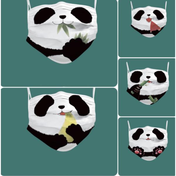 マスク 三層不織布マスク 17.5*9.5cm  大パンダ柄 キッズ ウイルス 花粉対策 感染予防 ...