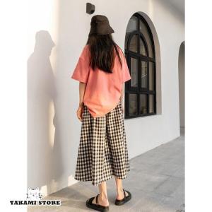 ギンガムチェック ワイドパンツ チェック柄 レ...の詳細画像3