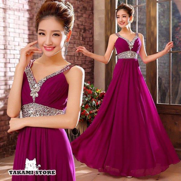 ロングドレス パーティードレス ワンピース 舞台ドレス イブニングドレス ナイトドレス 大きいサイズ...