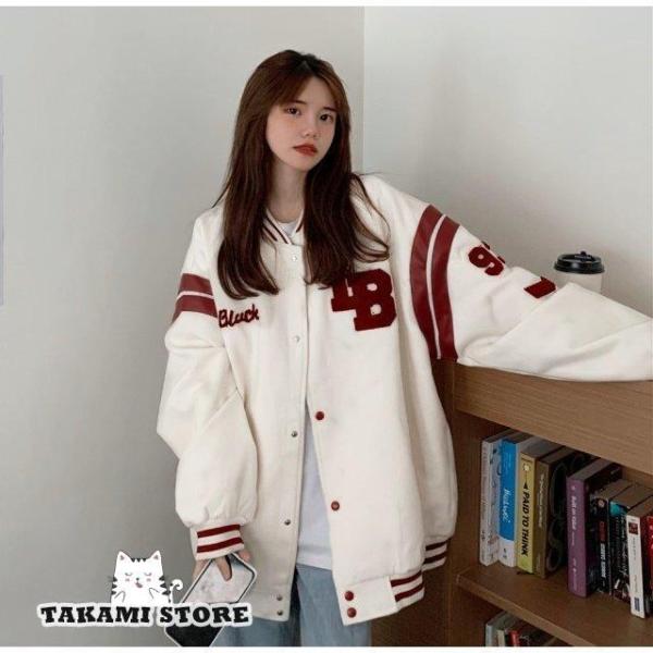 ブルゾン スタジャン レディース スタジアムジャンパー アウター 秋冬 大きいサイズ オーバーサイズ...