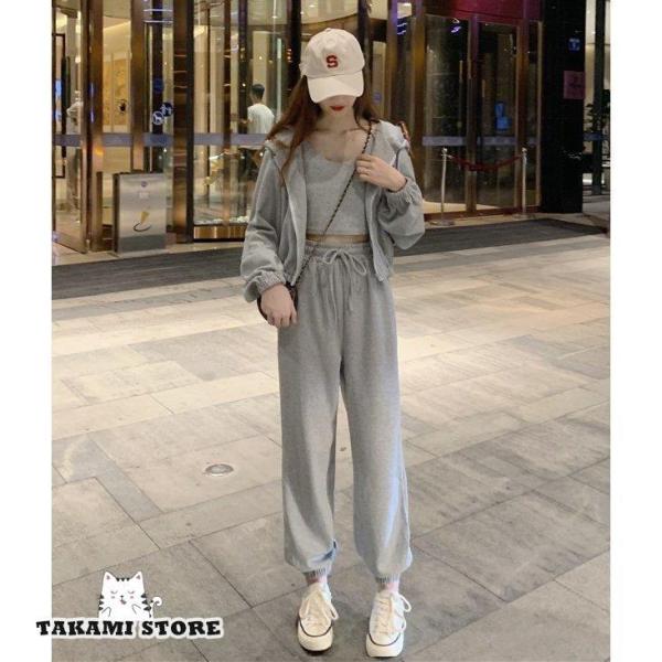 セットアップ スウェットレディース 上下 ジャージ 大きいサイズ 3点セット クロップドトップス ス...