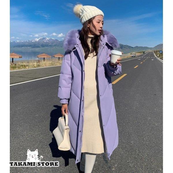 ダウンコート アウター レディース 冬 ロング ダウンジャケット ショート丈 フード付き ファー付き...