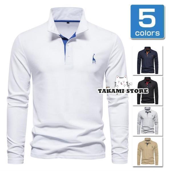 2025夏新シャツ メンズ 刺繍 ゴルフシャツ 長袖 ゴルフウェア トップス カジュアル おしゃれ ...