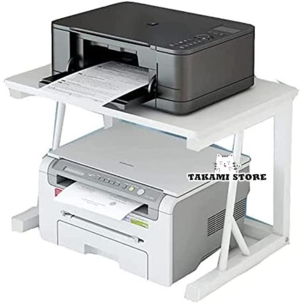 プリンターラック プリンター台，2段 プリンタースタンド 卓上収納 机上ラック スタイリッシュで美し...