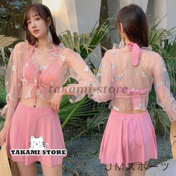 夏 花柄 水着 ワンピース型 タンキニ ビキニ ホルターネック カップ付き スイムウェア レディース...