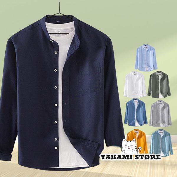 長袖シャツ カジュアルシャツ メンズ 開襟 トップス ストライプ 長袖 ボタンダウンシャツ 着痩せ ...