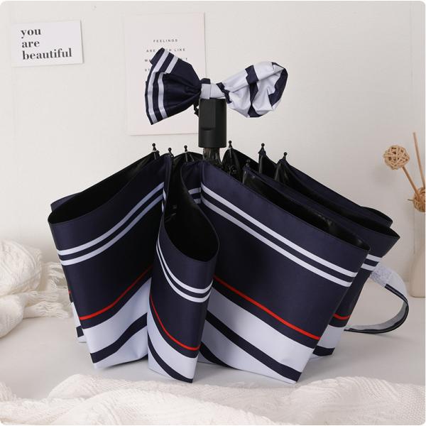 ボーダー柄 日傘 晴雨兼用 折りたたみ日傘 3段 折りたたみ ひんやり傘 UVカット 紫外線対策 遮...