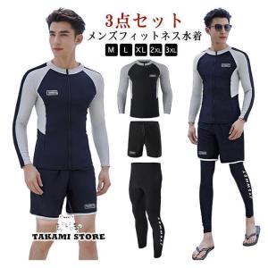 メンズ 水着 3点セット ラッシュガード 長袖...の詳細画像5
