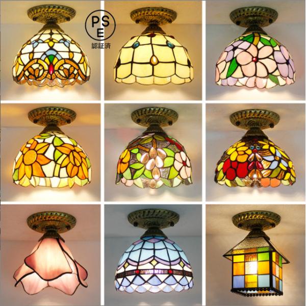 シーリングライト おしゃれ 北欧 LED対応 ステンドグラス 手作り 工芸ガラス モザイク 和室 寝...