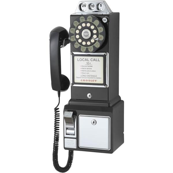 Crosley 50sアメリカ公衆電話 PAY PHONE ブラック  USA輸入品　ビンテージ　レ...