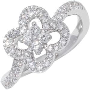 シャネル カメリア ハーフエタニティリング PT950 ♯48 8号 CHANEL（シャネル） 指輪 Pt950 ダイヤ10P(約0.08ct) カメリア