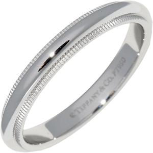 ティファニー　TIFFANY　PT950　8.5号　ミルグレインバンドリング　良 TIFFANY&Co. ティファニー ミルグレインバンドリング K18YG