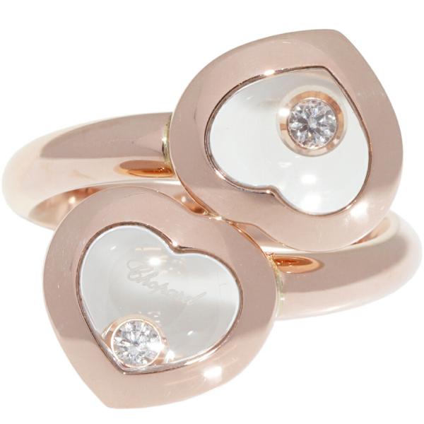 ショパール 指輪 K18PG ムービングダイヤ2P(0.05ct) ハッピーダイヤモンド ハートリン...