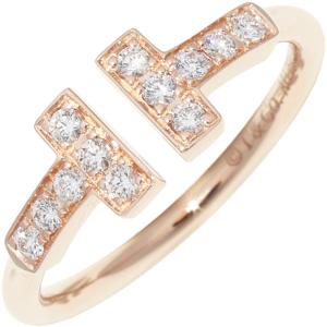 ティファニー 指輪 K18PG ダイヤ0.13ct Tワイヤーリング