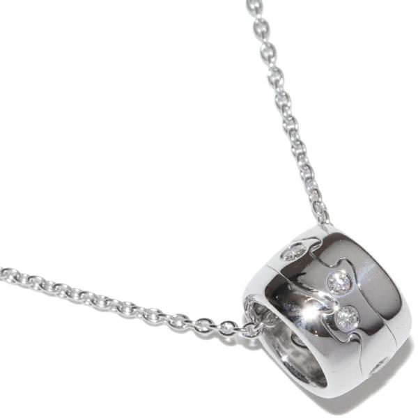 ジョージ ジェンセン ペンダントネックレス K18WG ダイヤ7P フュージョン オープンペンダント...
