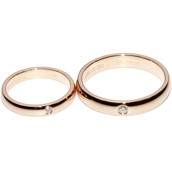 デビアス 指輪 K18PG ダイヤ2P(0.05ct/0.03ct) クラシック ワンダイヤモンド ...