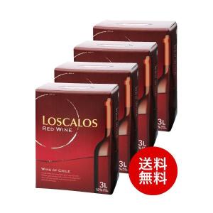 送料無料 ロスカロス3000mlバックインボックス×4箱セット(赤ワイン)(同梱不可)