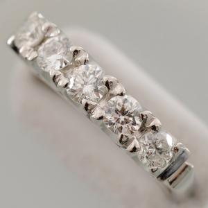 K18WG ホワイトゴールド ダイヤ0.35ct リング 指輪 レディース 14号  