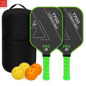 ピックルボール パドル 2本 セット 4個 キャリーバッグ 付き (グリーン