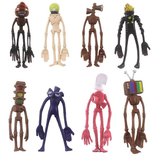 8個/セットサイレンヘッドおもちゃアクションフィギュア、PVCモデル人形彫刻シャイガイSCP財団SC...