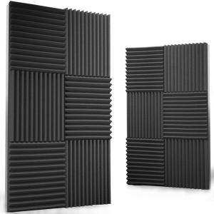 吸音材 消音 騒音 防音 吸音対策 吸音材質ポリウレタン 室内装飾 楽器 ウレタンフォーム ウェッジ ピアノ室 カーオーディオ コンピューター 黒 12枚 300*300*25m