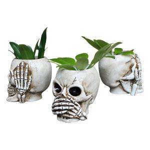 3個 ドクロ 植木鉢 プランター インテリア 小...の商品画像