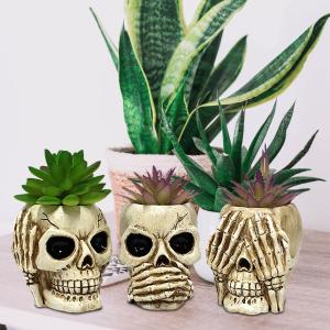 3個 ドクロ 植木鉢 プランター インテリア ...の詳細画像2