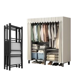 AQRA ハンガーラック 頑丈 4層 大容量 ワードローブ 4つの組み立て方法