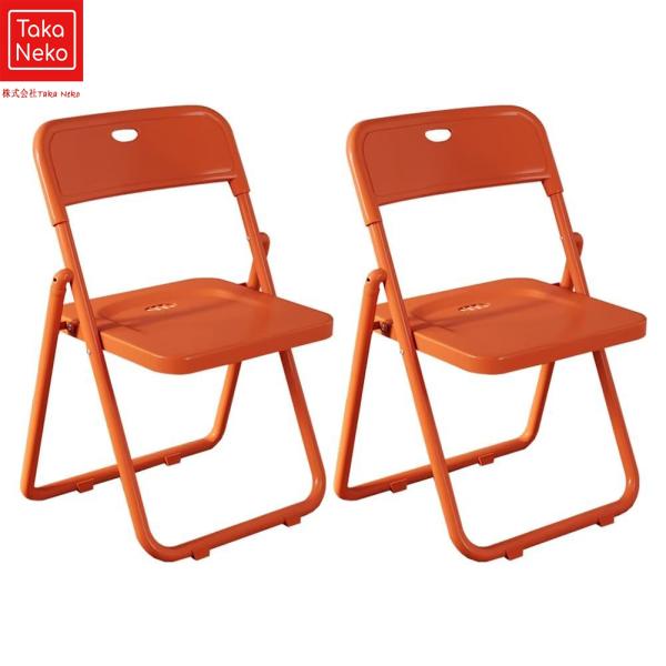 折りたたみチェア 2セット リビングルームチェア プラスチック椅子 ダイニングチェア シンプル 在宅...