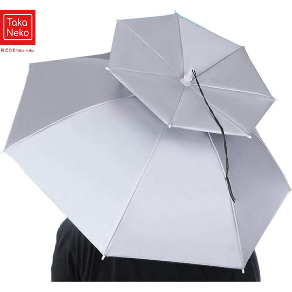 傘帽子 ヘッド傘 帽子 傘 釣り傘 防風 UVカット 傘ハット かさぼうし かぶる傘 パラソルハット...