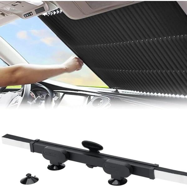 車用サンシェード 自動伸縮フロントサンシェード 蜂?デザイン サンバイザー 遮光率99% UV反射 ...