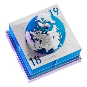 2024立体視3D地球儀カレンダー カレンダーファミリープランナー クリスマスギフトストッキングフィラー 現代的なホームオフィス レトロな永年カレンダー｜TakaNeko68