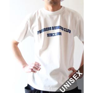 プログレスランニングクラブ カットソー PROGRESS RUNNING CLUB メンズ レディース COLLEGE SHORT SLEEVE Tee WHITE PRC-SST メール便可｜takanna