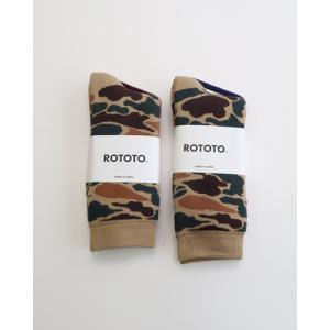 ロトト クルーソックス RoToTo メンズ レディース PILE CAMO CREW SOCKS パイルカモクルーソックス R1339  メール便可｜takanna