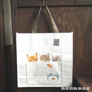 EsschertDesignレジャーバッグL 猫三匹 cat ピクニック ねこ ショッピングバッグ F｜takano-coffee