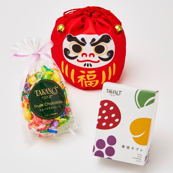 プチギフト お祝い 手土産 【公式】 新宿高野 福だるま巾着E 開運