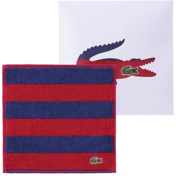 ラコステ Lペルマナント タオルハンカチ レッド