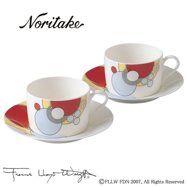 【ノリタケ】≪フランク・ロイド・ライト≫ ティー・コーヒー碗皿ペア