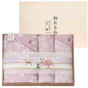 今治タオル＜さくら日和 宴＞木箱入りバスタオル 日本製 : ギフト