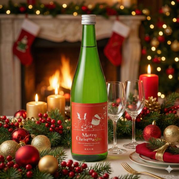クリスマス ギフト プレゼント お酒 日本酒 メリークリスマ酒 純米吟醸酒 越路吹雪 720ml 限...