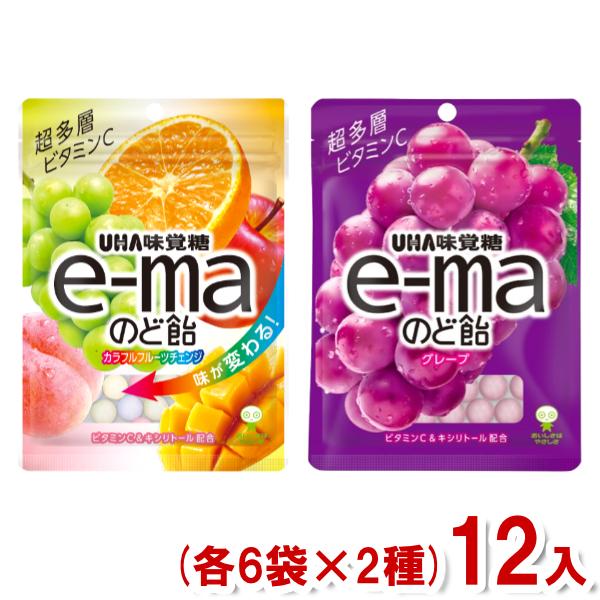 味覚糖 e-maのど飴 袋 (6×2)12入 (のどあめ キャンディ) (ポイント消化)(CP) 2...