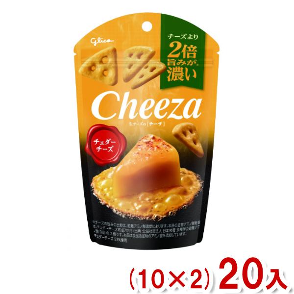 江崎グリコ 36g チーズより2倍旨みが濃い 生チーズのチーザ チェダーチーズ (10×2)20入 ...